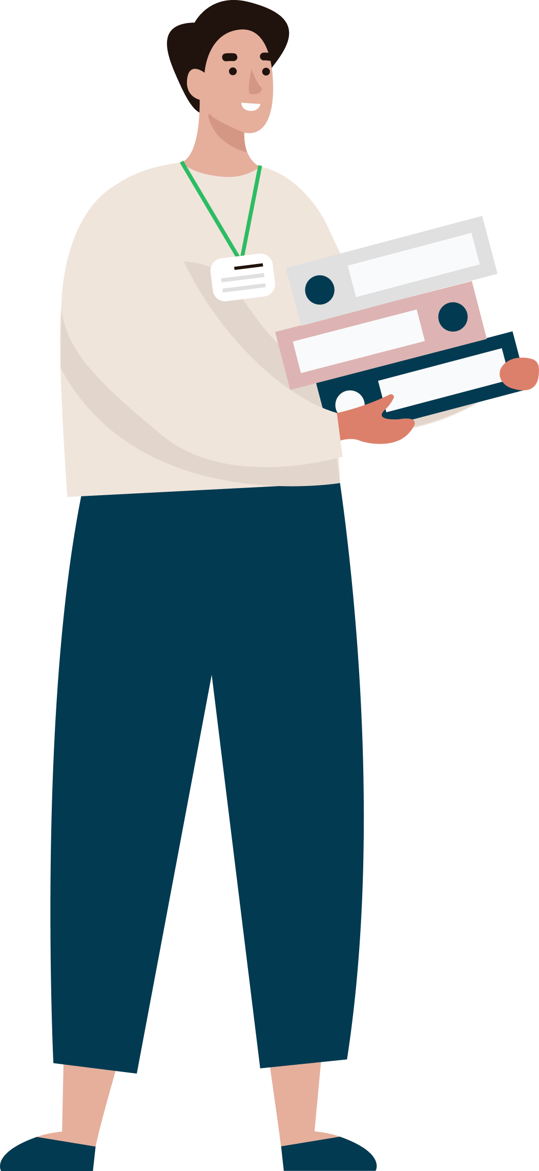 Person Carrying Files Illustration