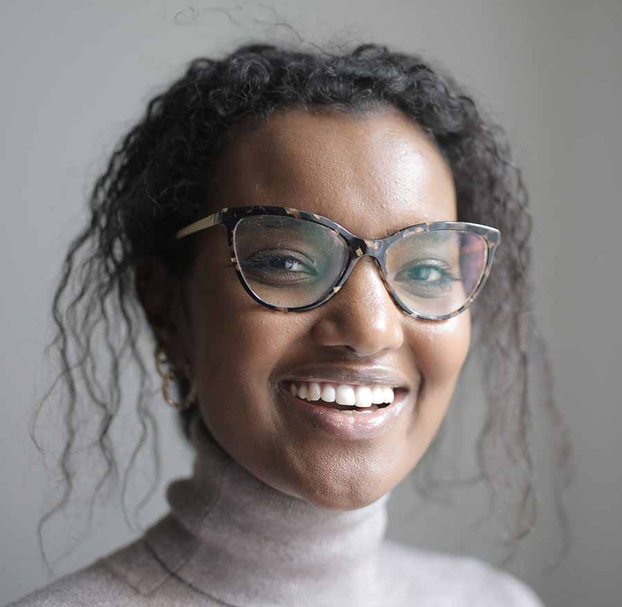 Woman with Glasses Smiling 3